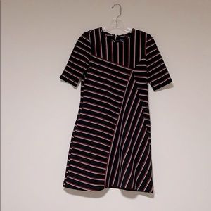 Gabby Skye dress black with white and red stripes